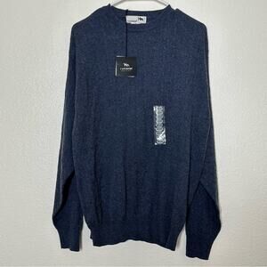 NWT I Levrieri Cable Knit Cashmere Silk Pullover Sweater Blue Mens Medium